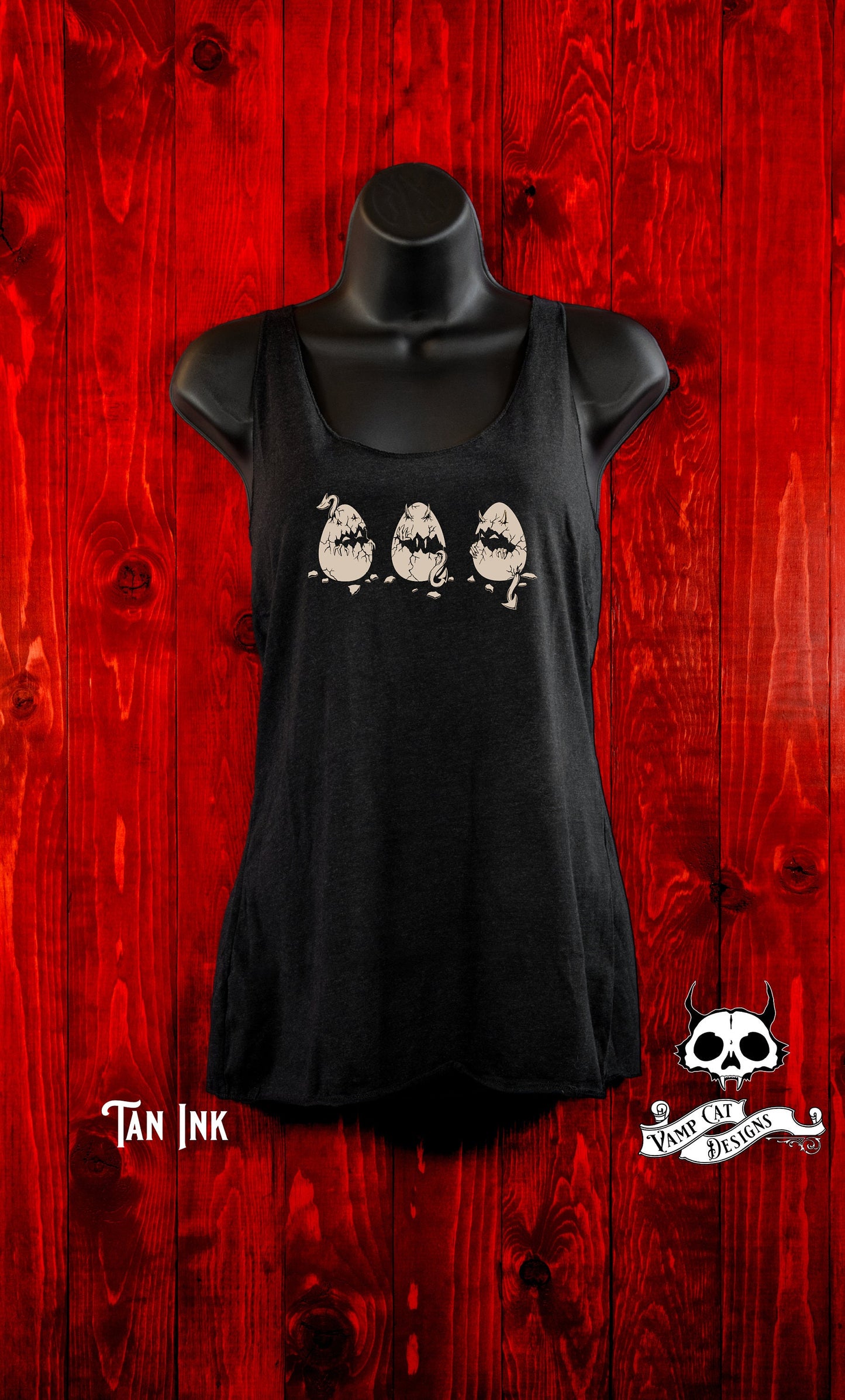 Deviled Eggs Tank Top-Funny Illustration-Little Devils-Gothic Art T-shirt-Flowy Tank-Egg Puns Tee-Hand Drawn Design-Cute Egg Art-Cartoons