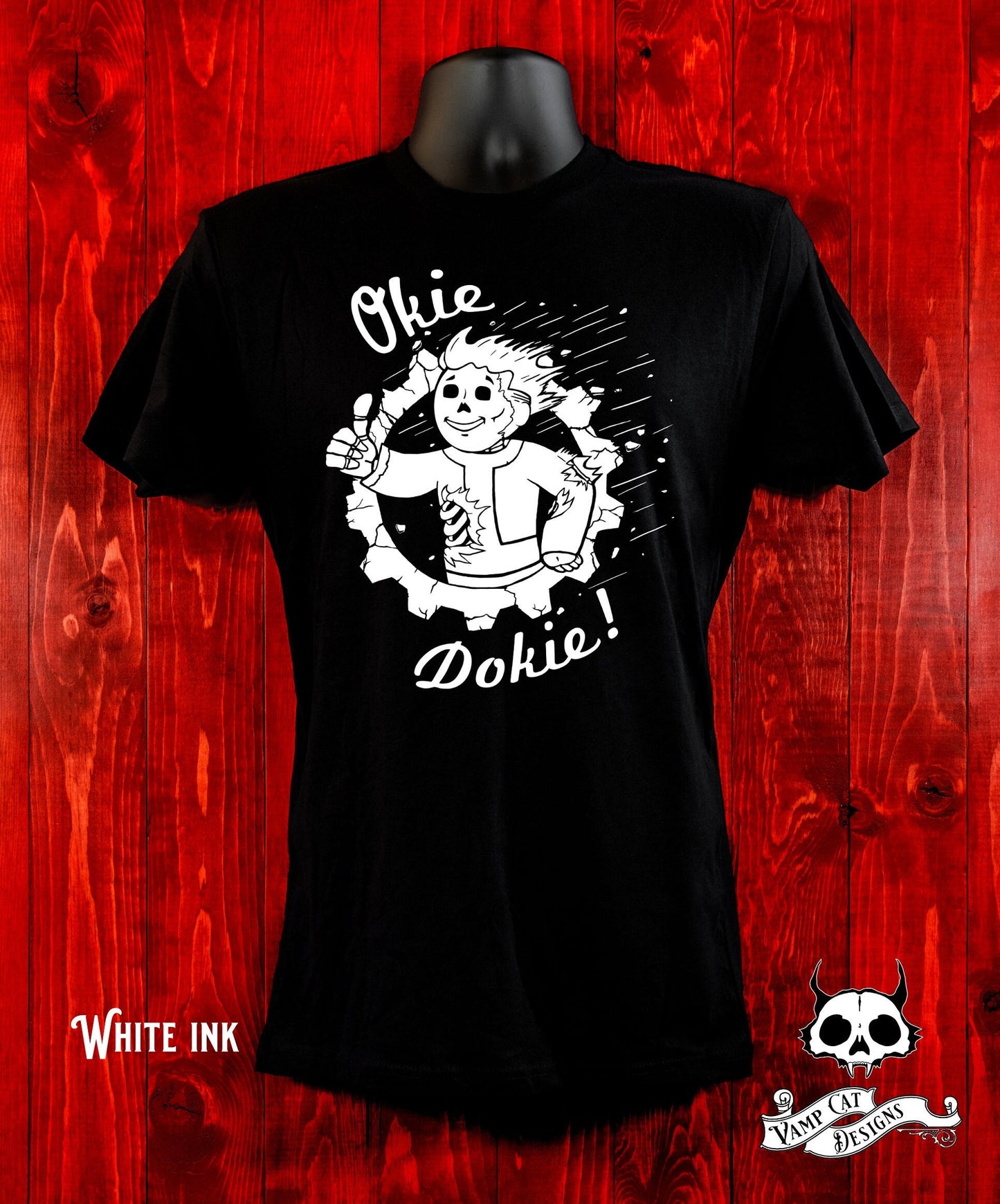 Okie Dokie Shirt-Unisex Tee-Gamer Fan Art- Fallout Inspired Art-Post Apocalyptic T-shirt-Dark Humor-Video Game Art-Hand Drawn Design Shirt