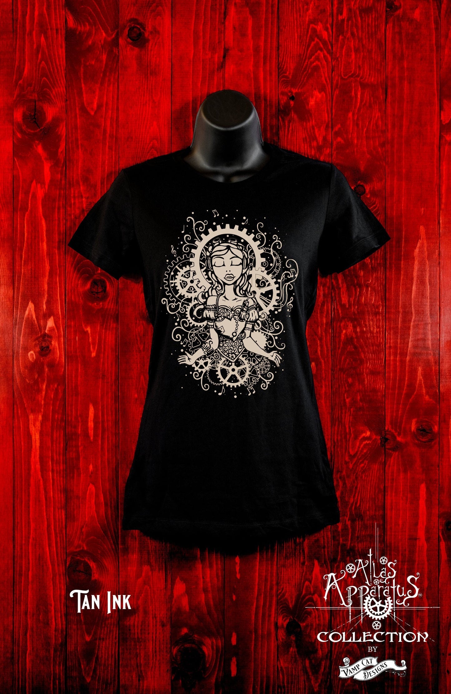 Music Punk Girl-Women's Tee-Steampunk Apparel-Illustration-Art T-shirt-Music-Steampunk Art-Music Lover- Music Shirt-Musician Gift