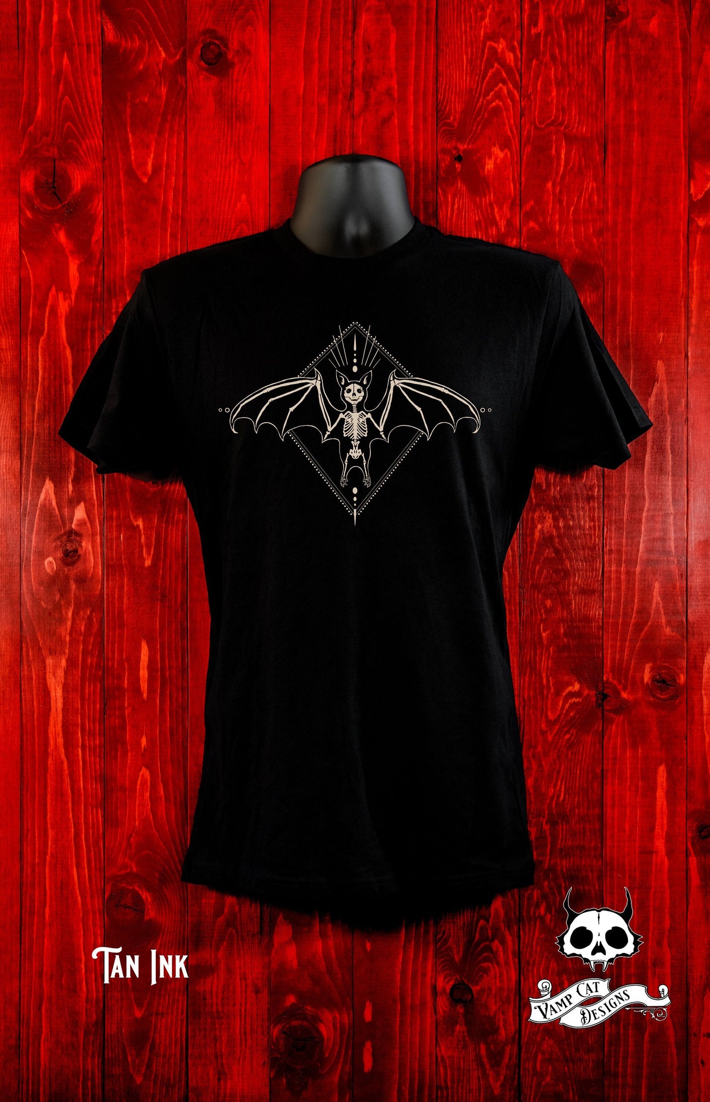 Skeleton Bat-T-Shirt-Gothic Clothing-Cryptic Art-Unisex Short Sleeve Tee-Skeleton Animals-Bats-Witchy Clothing-Graphic Tee-Winged Creatures