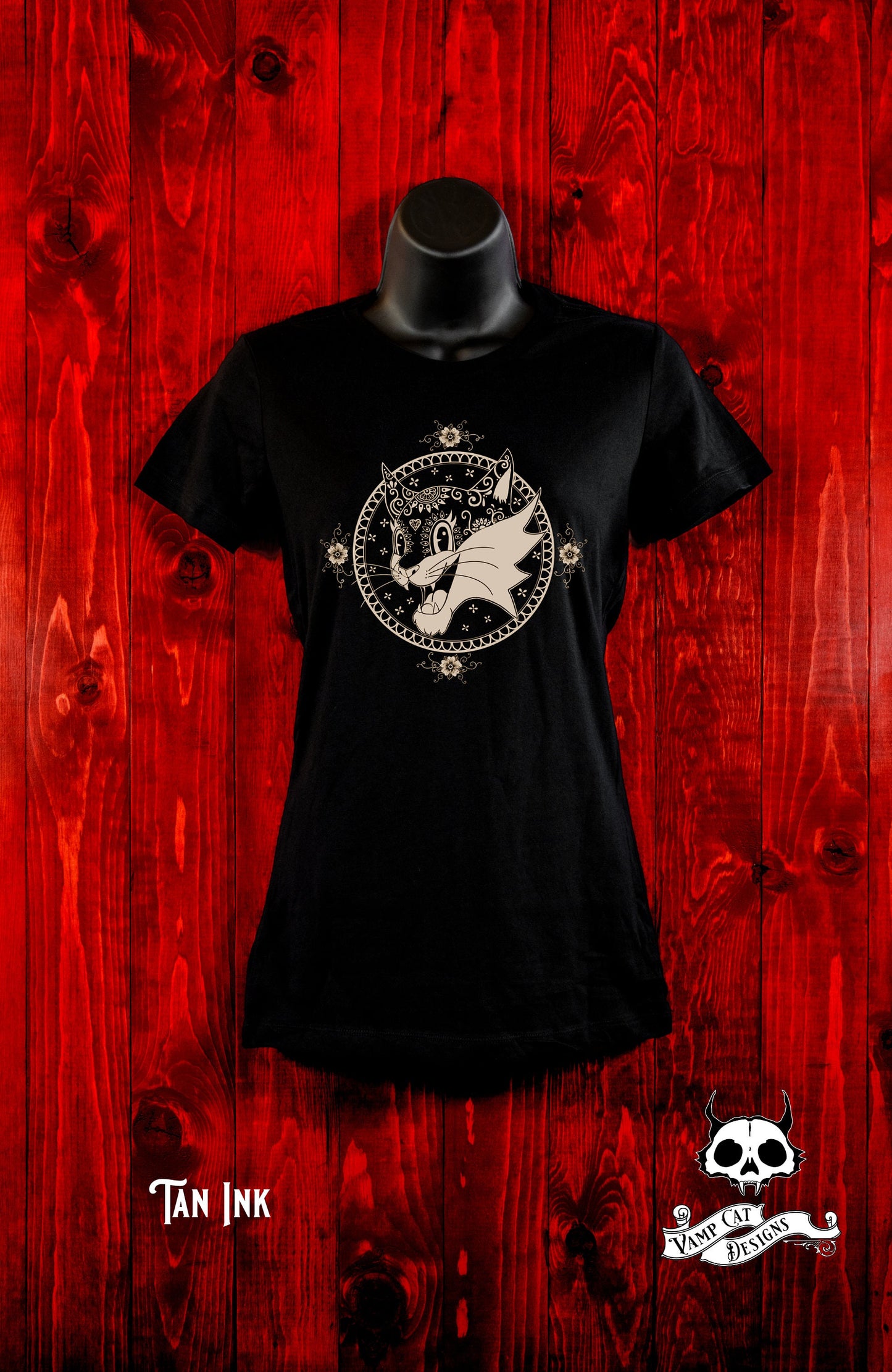 Dia De Los Muertos Shirt-Floral Vintage Cat-Mexican Art Designs-Women's Tee-Cat Apparel-Day of The Dead-Cat Lovers-Vintage Style Cat-Retro