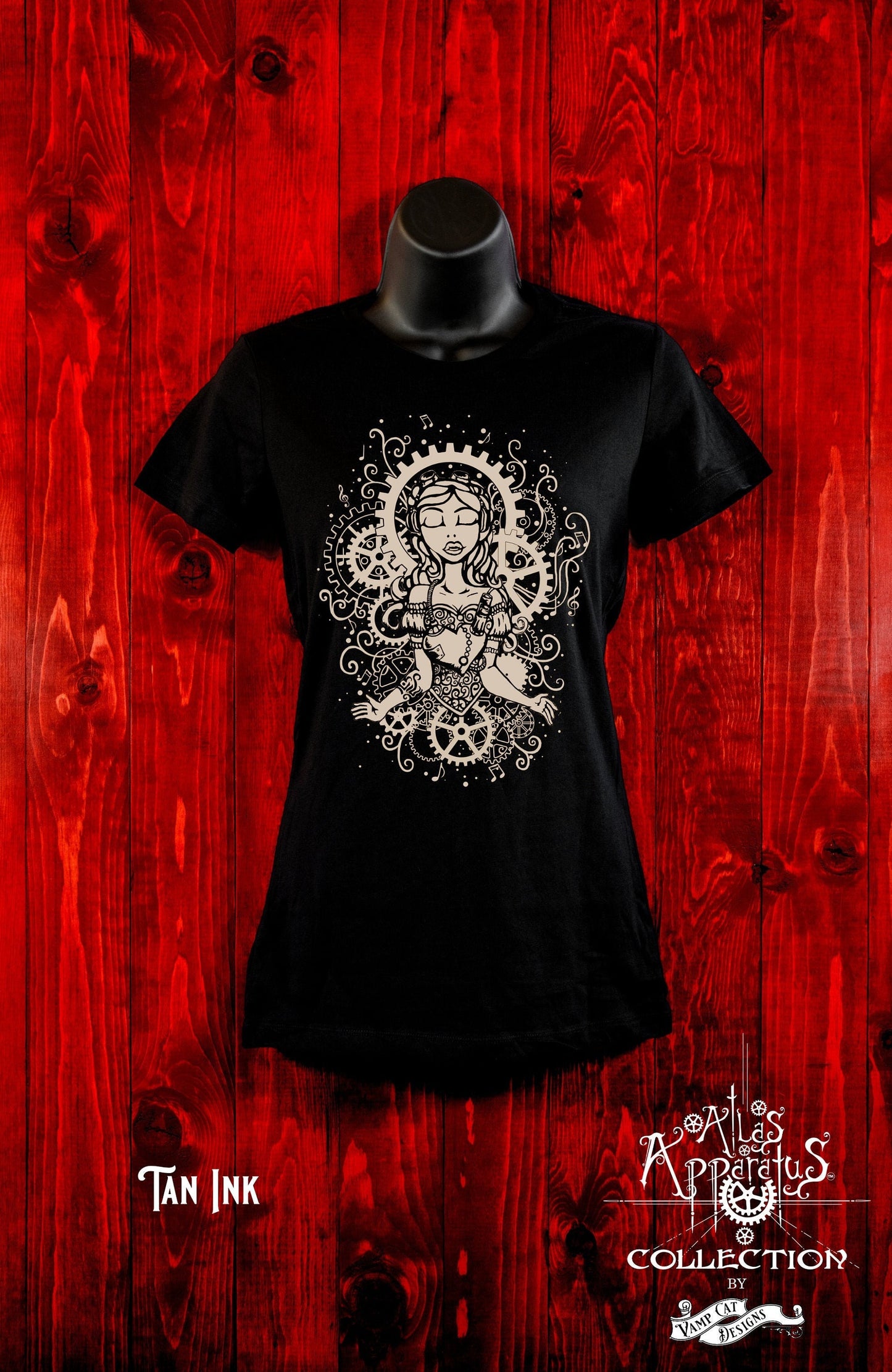 Music Punk Girl-Women's Tee-Steampunk Apparel-Illustration-Art T-shirt-Music-Steampunk Art-Music Lover- Music Shirt-Musician Gift