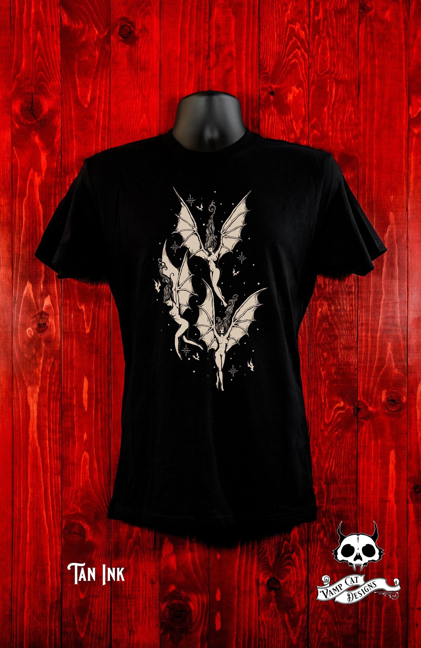 Flight Of The Succubus-Unisex Jersey Tee-Dark Art Apparel-Folklore Art-Men and Women-Gothic Clothing-Witchy-Female Demons