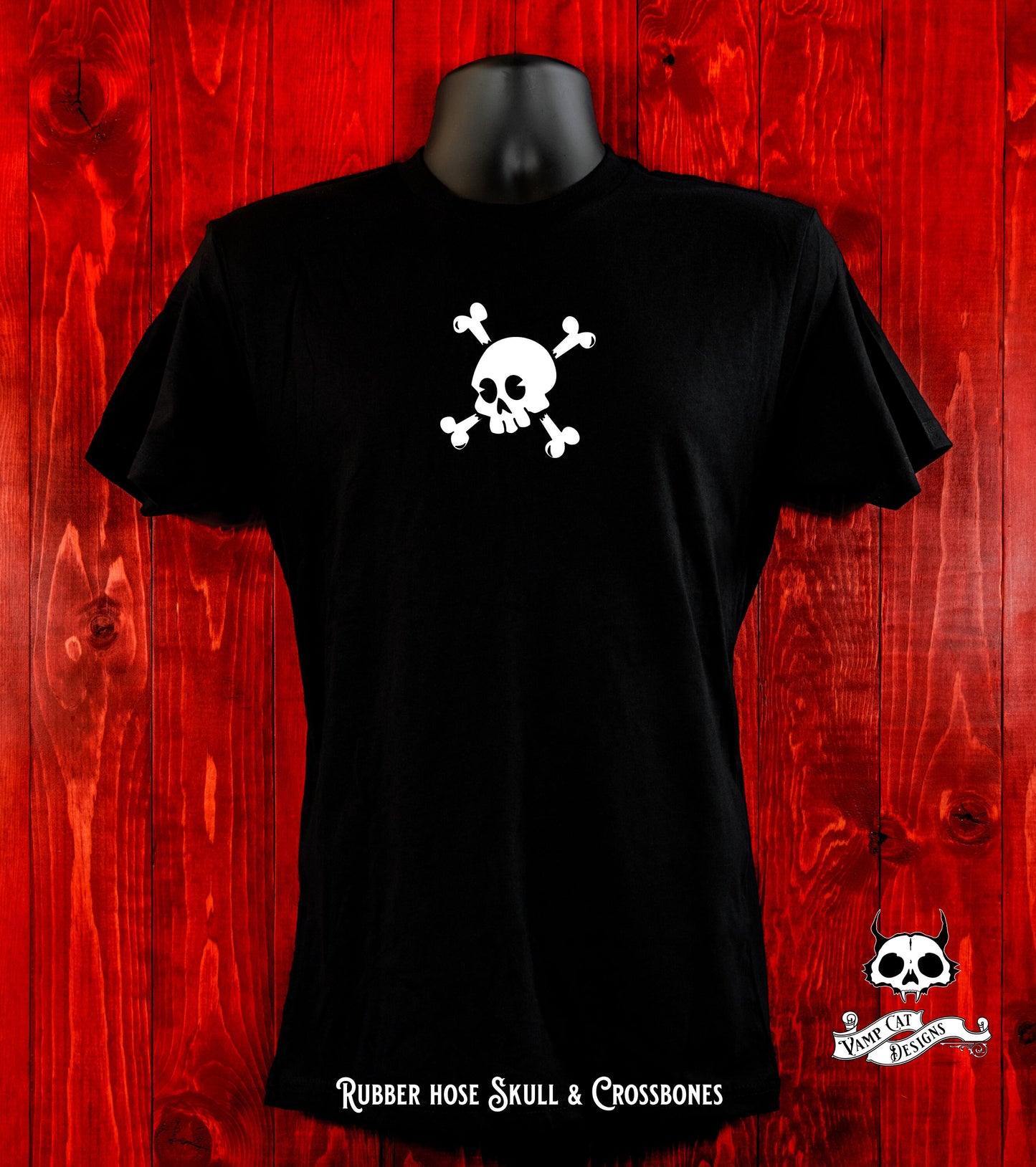 Vintage Skull And Crossbones Vinyl Design-Unisex T-Shirt-Love Shirt-Four Skull Designs-Couples Gifts-Skull & Crossbones-Minimal Design