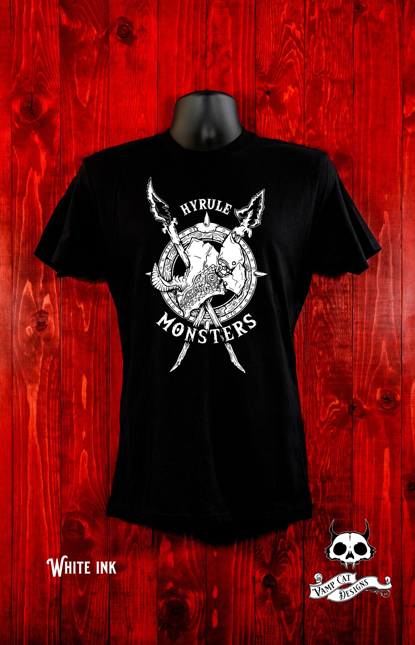 Lizafalos Monster-Unisex Graphic Tee-Illustration-Monster Art T-shirt-Video Game Fan Art-Lizard Monsters Emblem-Villains-Fantasy Creatures