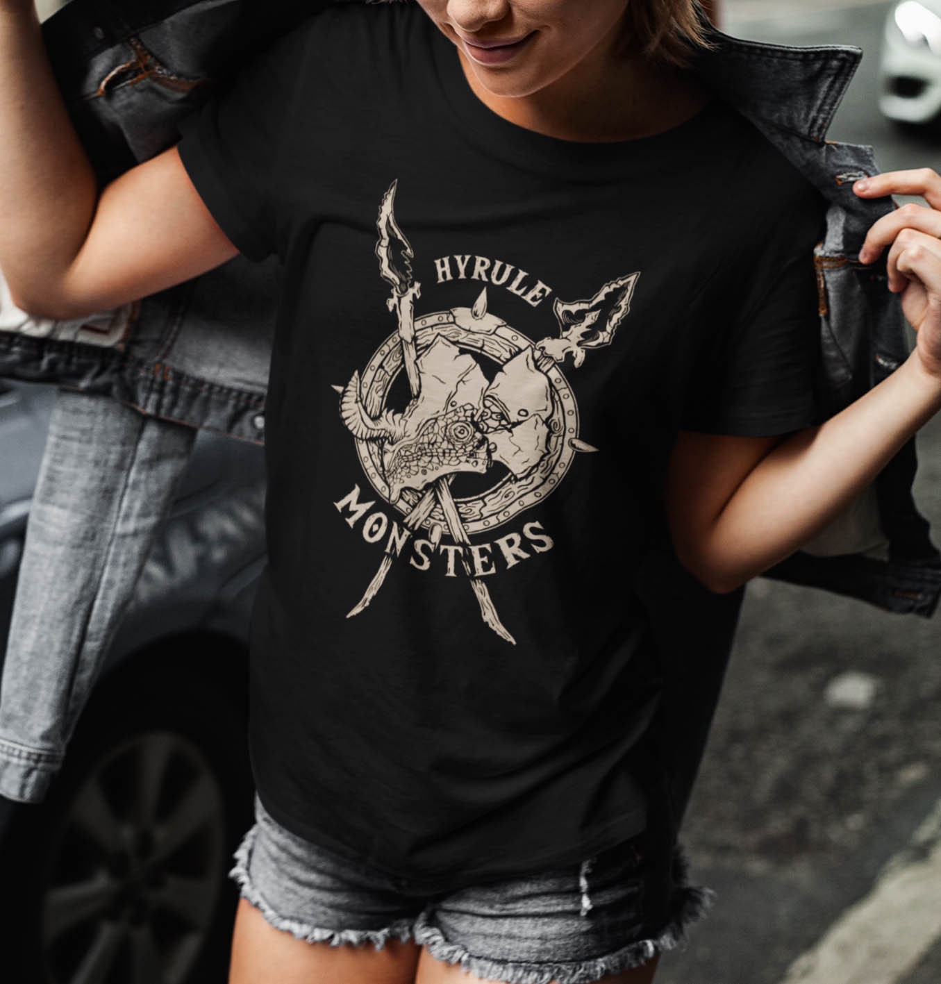 Lizafalos Monster-Unisex Graphic Tee-Illustration-Monster Art T-shirt-Video Game Fan Art-Lizard Monsters Emblem-Villains-Fantasy Creatures