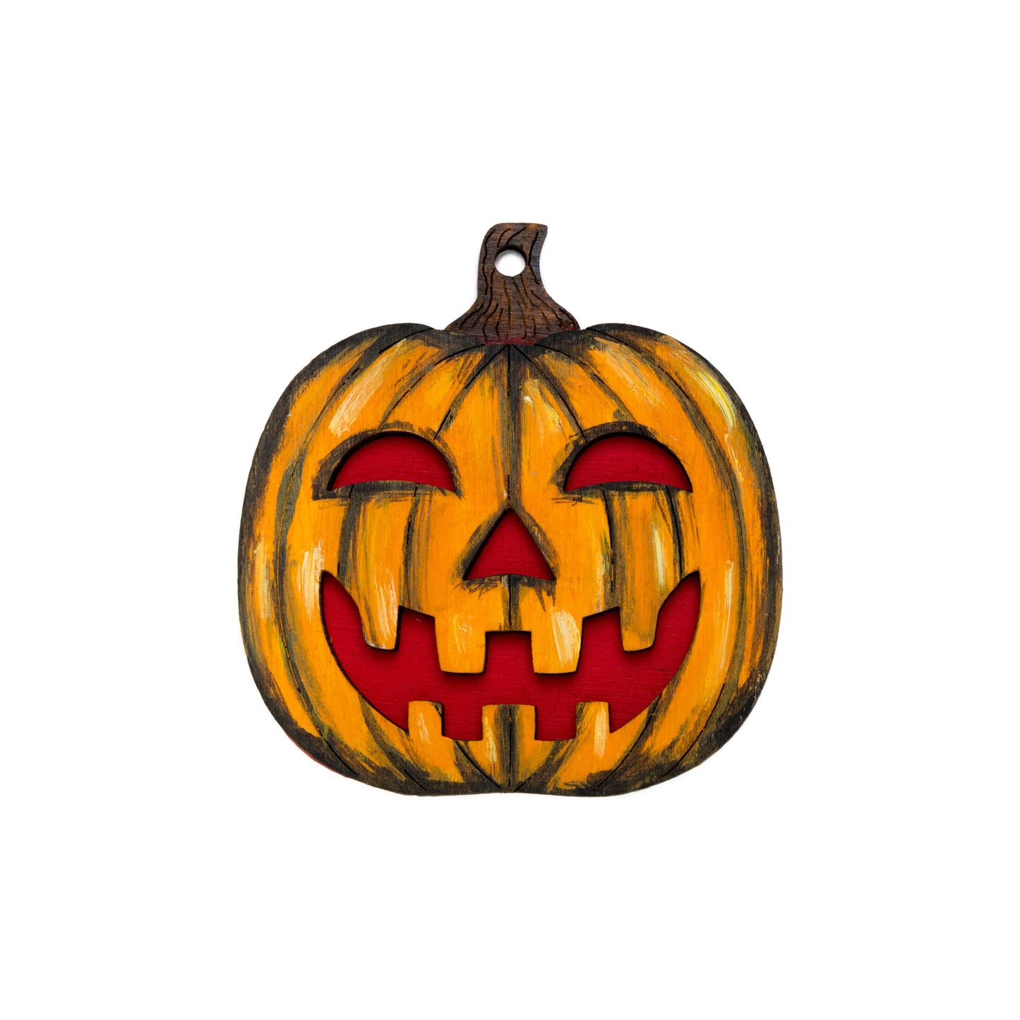 Happy Jack Hand Painted Wood Ornament-Creepmas Holiday Home Decor-Jack O' Lantern Ornament-Gothic Home-Two Layer-Three Color Options-Pumpkin