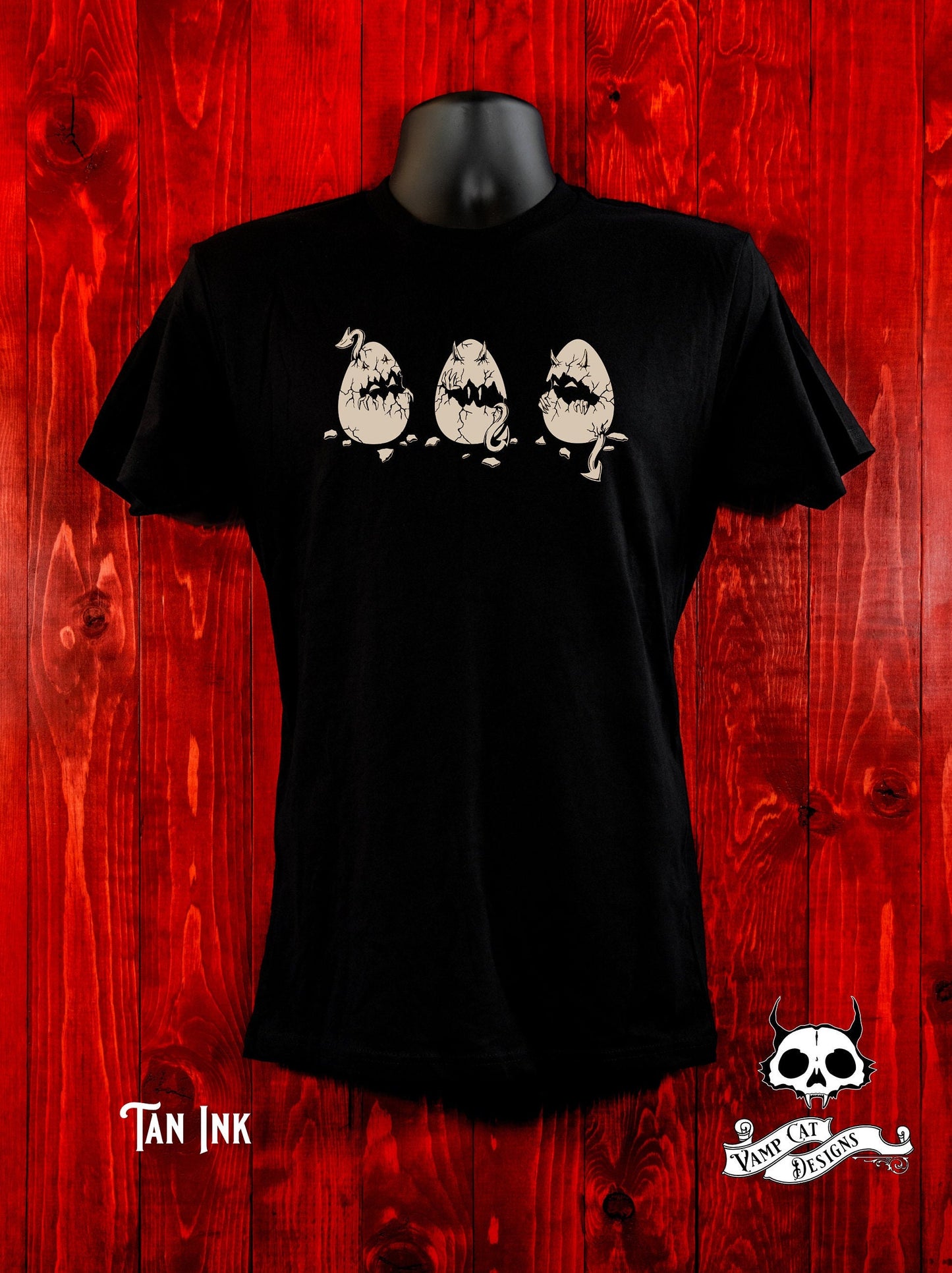 Deviled Eggs Unisex Tee-Funny Illustration-Little Devils-Gothic Art T-shirt-Egg Puns Tee-Hand Drawn Design-Cute Egg Art-Cartoons-Food Art