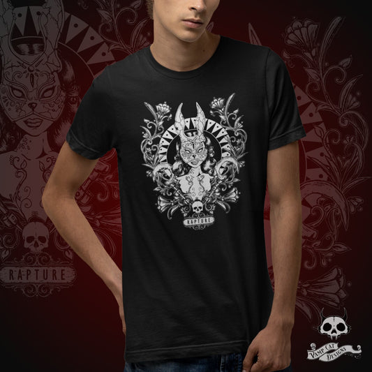 Bunny Splicer-Unisex Jersey Tee-Rapture-Bioshock Fan Art-Dark Apparel-Video Game Tee-Men and Womens-Gothic Tee-Gamer Art Tank Top-Floral Art