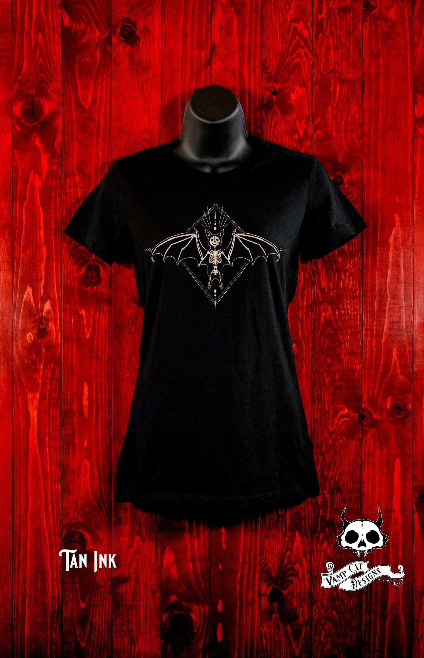 Skeleton Bat-Women's T-Shirt-Winged Creature Illustration-Halloween Tee-Witchy-Dark Apparel-Occult Top-Women's Top-Gothic Art-Bats And Bones