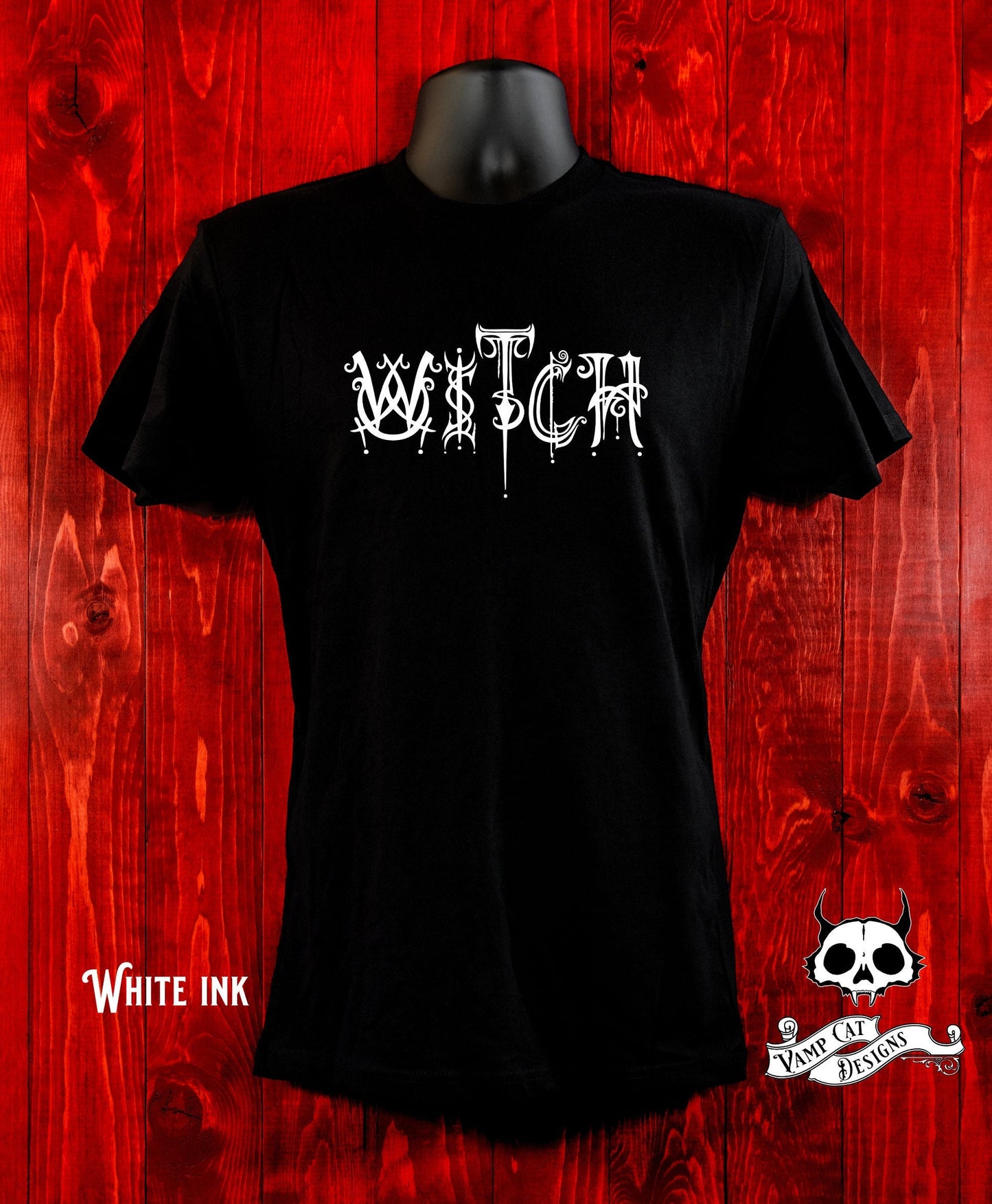 Witch Shirt-Unisex T-Shirt-Witch Word-Illustration-Hand Drawn Letters-Witchy-Dark Apparel-Occult Tees-Men and Women-Gothic Tee-Magic Crafts