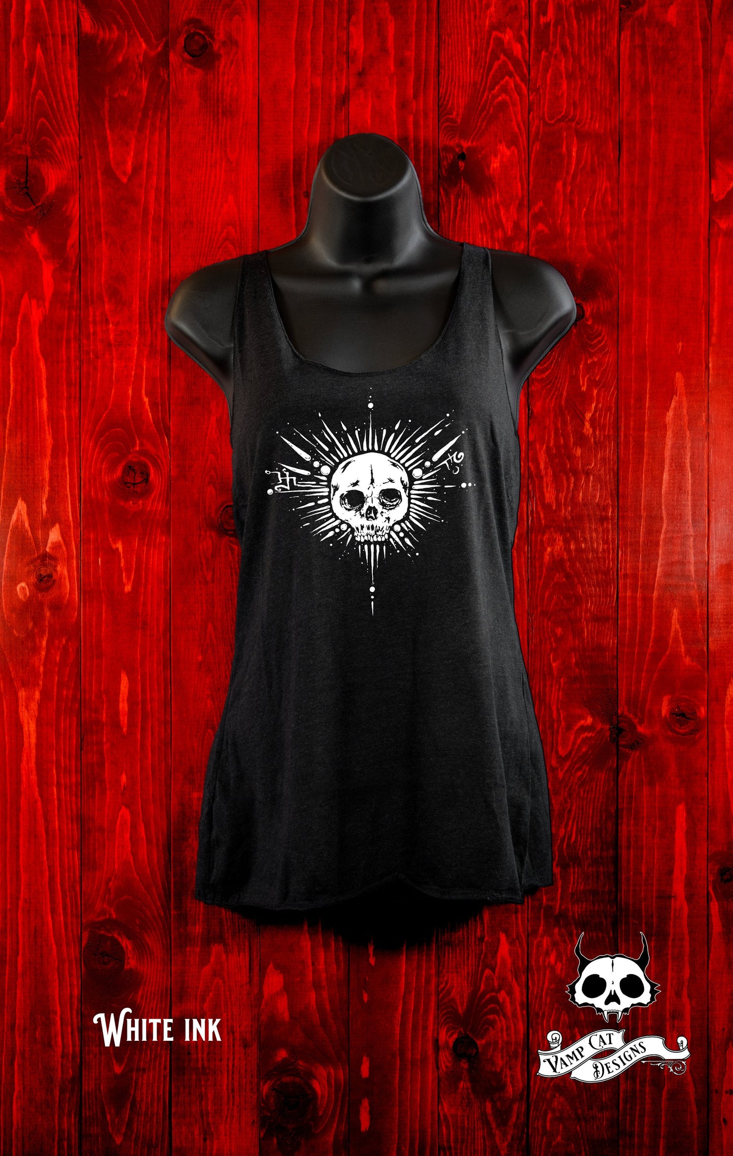 Cryptic Skull-Tank Top-Racer Back-Occult Art-Dark Apparel-Witchy Skull-Gothic Tee-Cryptic Art Tee-Skull Shirt-Skull Lovers-Witchy Tank Top