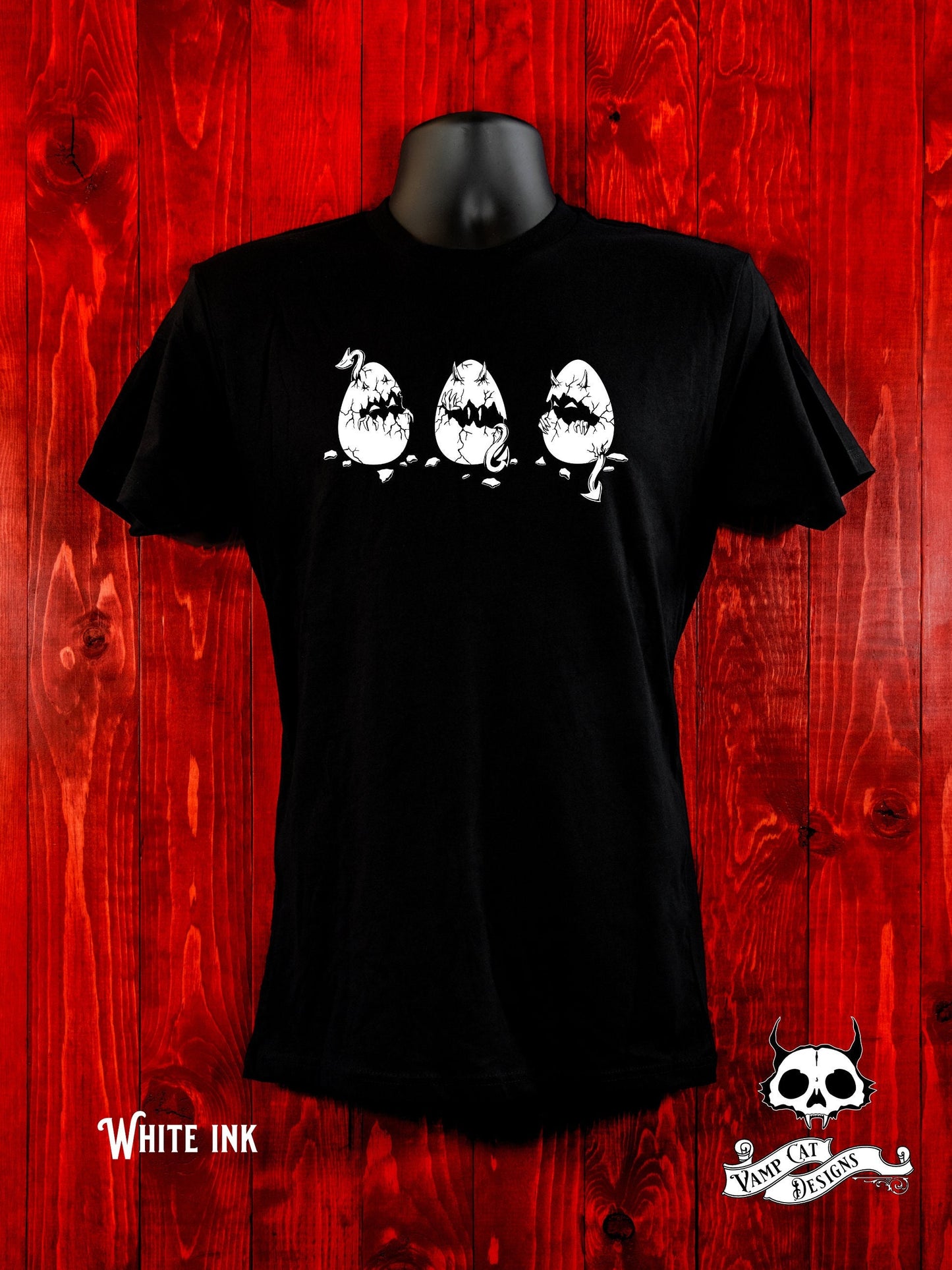 Deviled Eggs Unisex Tee-Funny Illustration-Little Devils-Gothic Art T-shirt-Egg Puns Tee-Hand Drawn Design-Cute Egg Art-Cartoons-Food Art