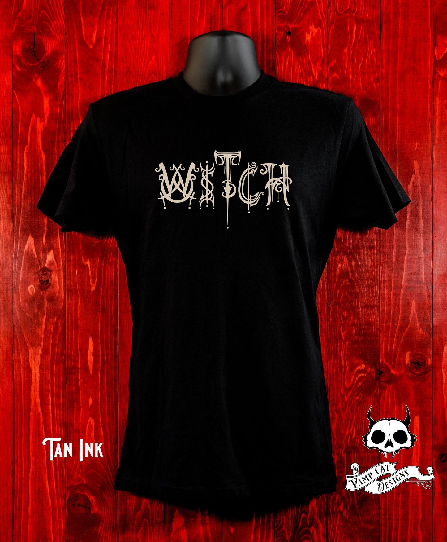 Witch Shirt-Unisex T-Shirt-Witch Word-Illustration-Hand Drawn Letters-Witchy-Dark Apparel-Occult Tees-Men and Women-Gothic Tee-Magic Crafts