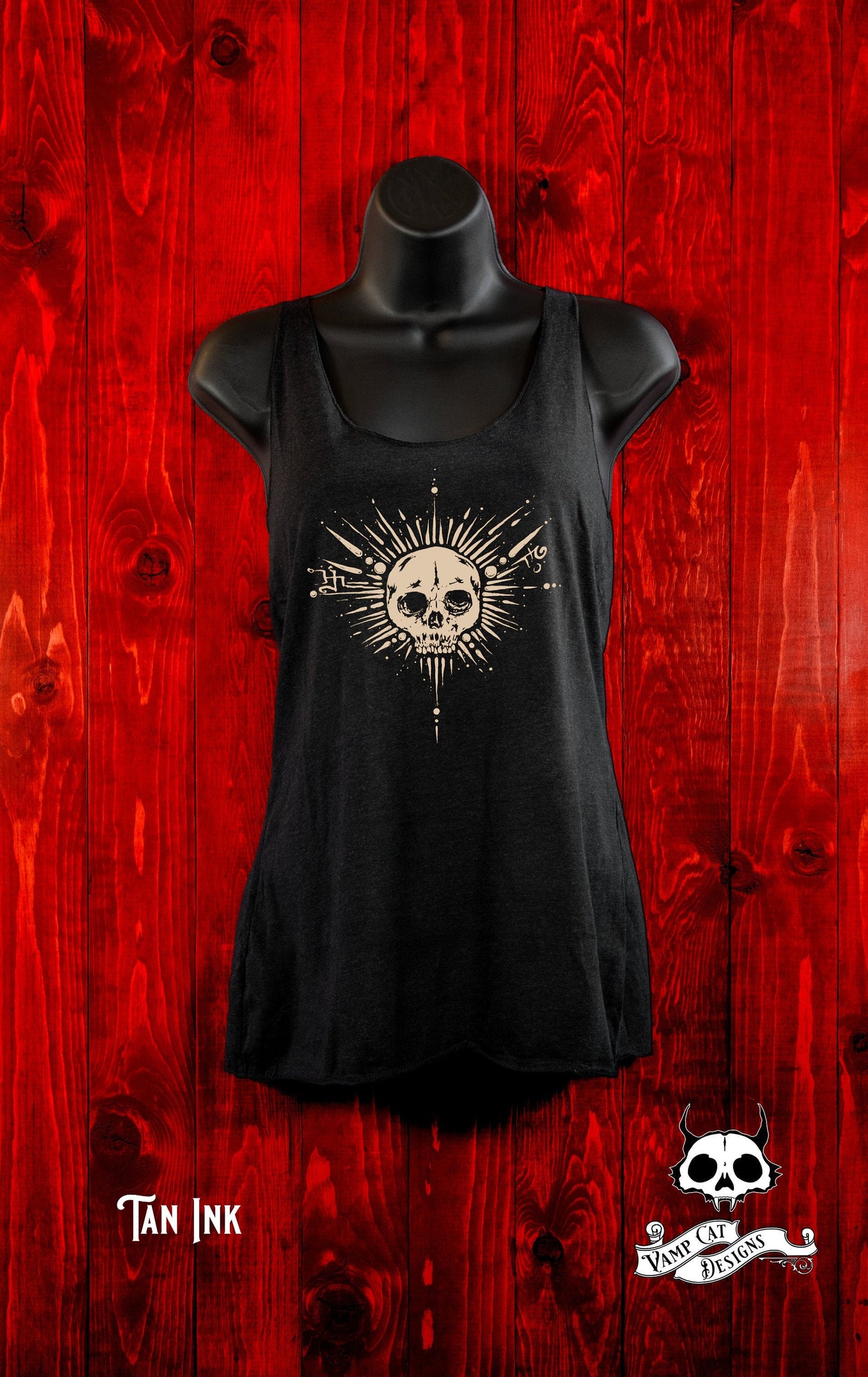 Cryptic Skull-Tank Top-Racer Back-Occult Art-Dark Apparel-Witchy Skull-Gothic Tee-Cryptic Art Tee-Skull Shirt-Skull Lovers-Witchy Tank Top