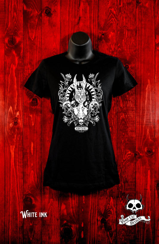 Bunny Splicer-Women's Tee-Rapture-Bioshock Fan Art-Dark Apparel-Video Game Tee-Women's Top-Gothic Tee-Gamer Art Tank Top-Floral Art