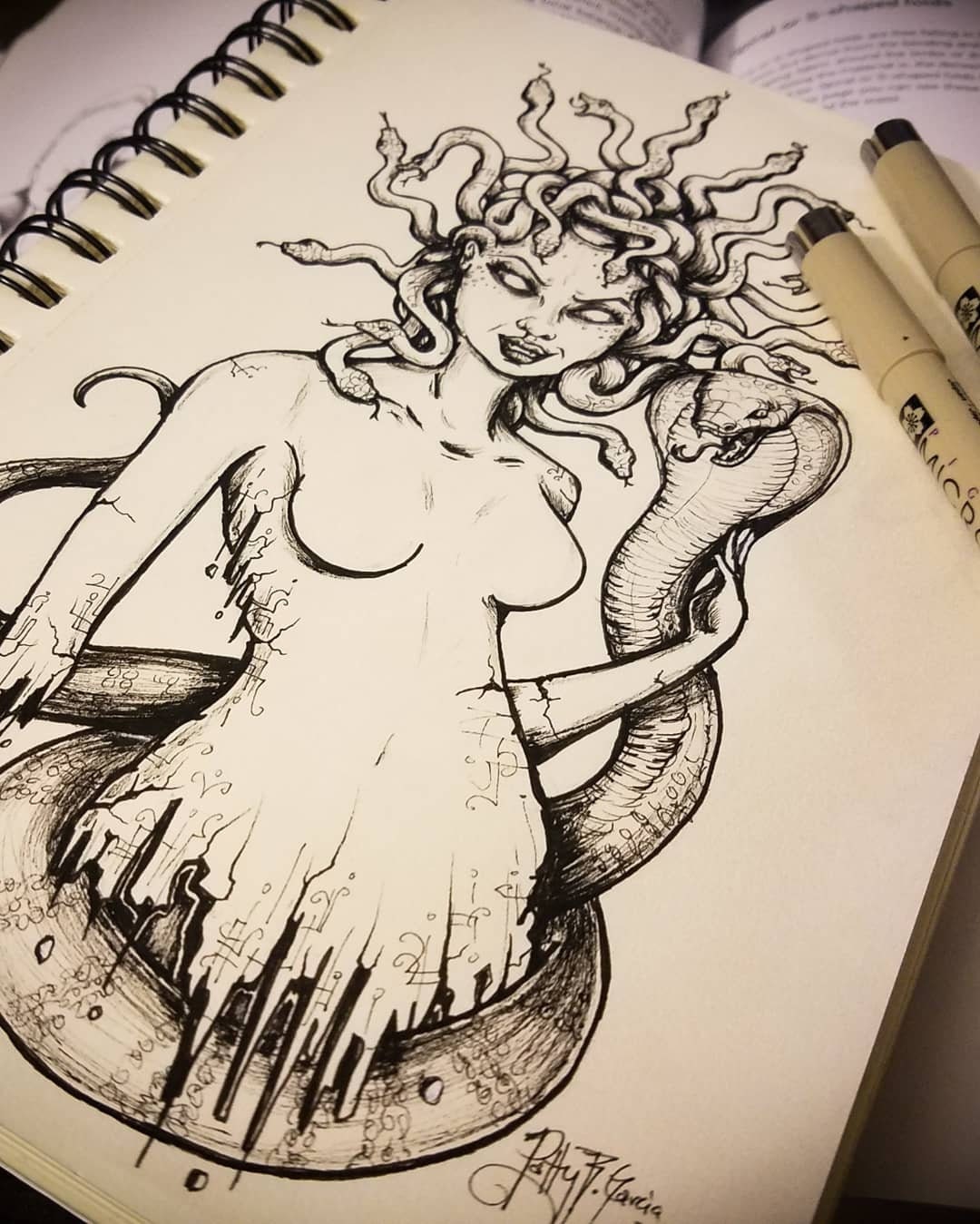 Medusa-Tank Top-Racer Back-Art T-shirt-Flowy Tank-Snake Woman-Gothic Apparel- Mythical Creature-Snakes-Illustration-Monsters-Greek Art