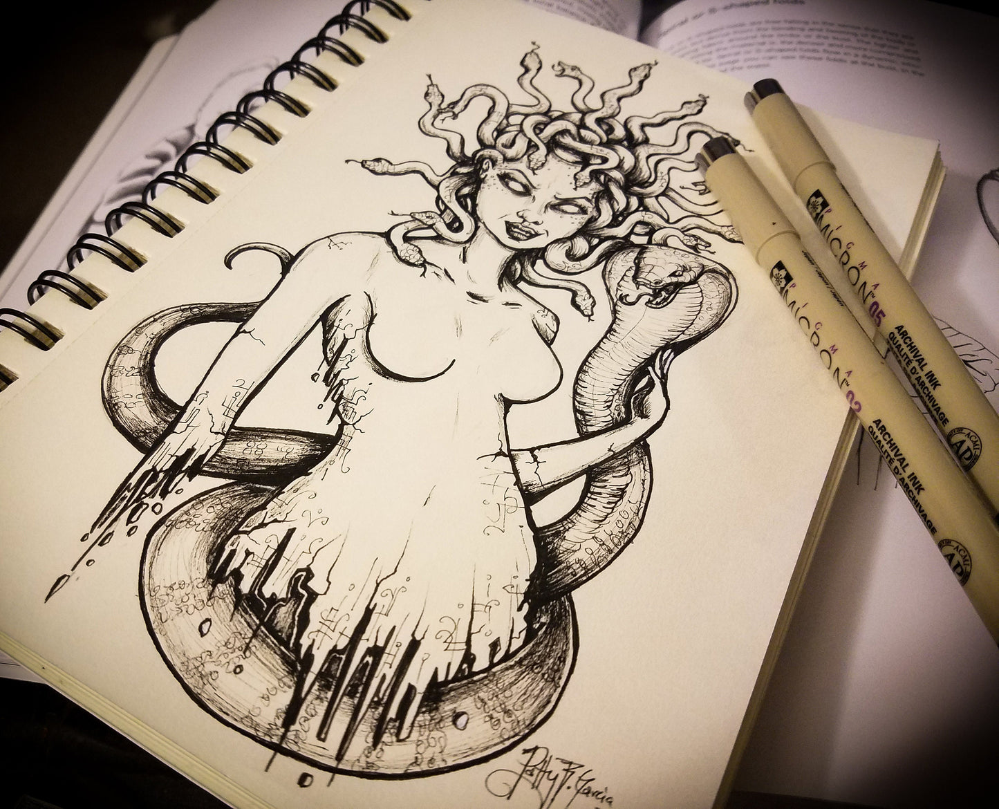 Medusa-Women's Tee-Illustration-Art T-shirt-Women's Clothing-Snake Woman-Gothic Apparel-Mythical Creature-Snakes-Monsters-Greek Art-Gifts