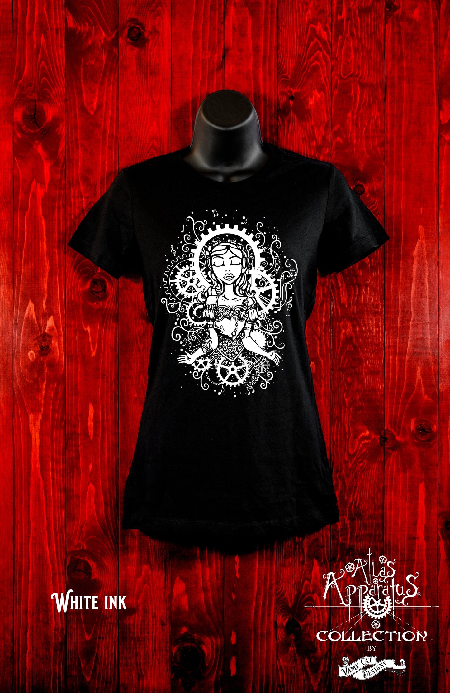 Music Punk Girl-Women's Tee-Steampunk Apparel-Illustration-Art T-shirt-Music-Steampunk Art-Music Lover- Music Shirt-Musician Gift