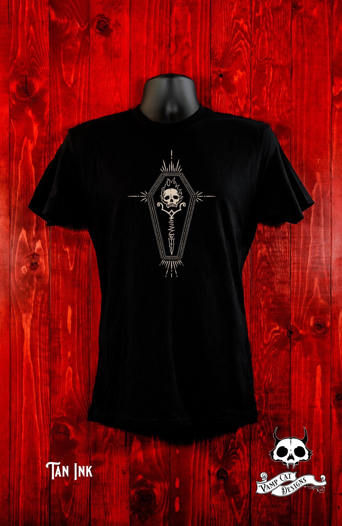 Eternal Flame-Unisex Tee-Skull Coffin-Dark Apparel-Occult Art-Men and Women's Tee-Gothic Tee-Macabre Art-Skull Shirt-Cryptic Art Shirt