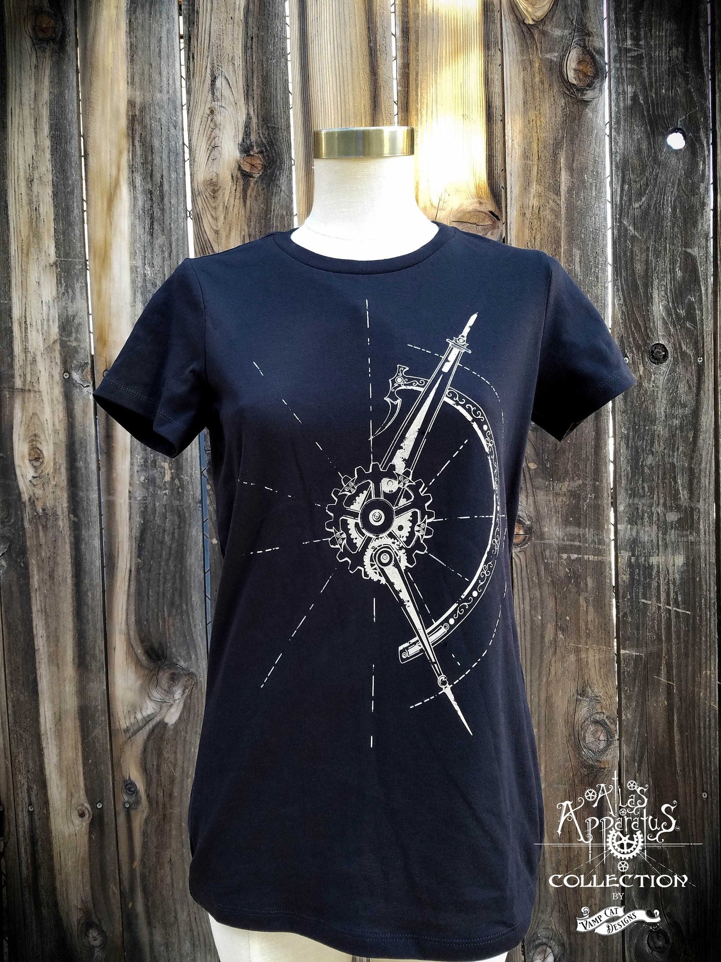 Victorian Compass-Women's Tee-Art Compass-Steampunk Apparel-Artist T-shirt-Casual Wear-Compass Shirt-Mathematical Gifts-Artist Gifts-Vintage