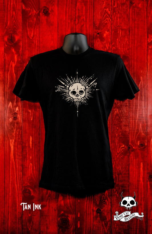 Cryptic Skull-Unisex Jersey Tee-Occult Art-Dark Apparel-Witchy Skull-Men and Women's-Gothic Tee-Cryptic Art Tee-Skull Shirt-Skull Lovers