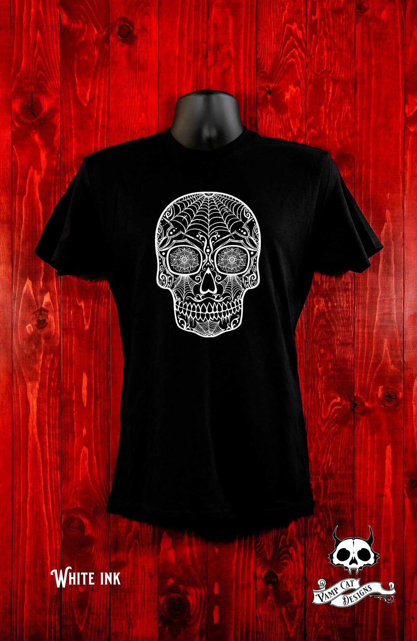 Dia De Los Muertos Shirt-Spider Sugar Skull-Unisex Tee-Men and Women's Tee-Calavera-Day of The Dead Skull Tee-Arachnid lovers-Large Skull